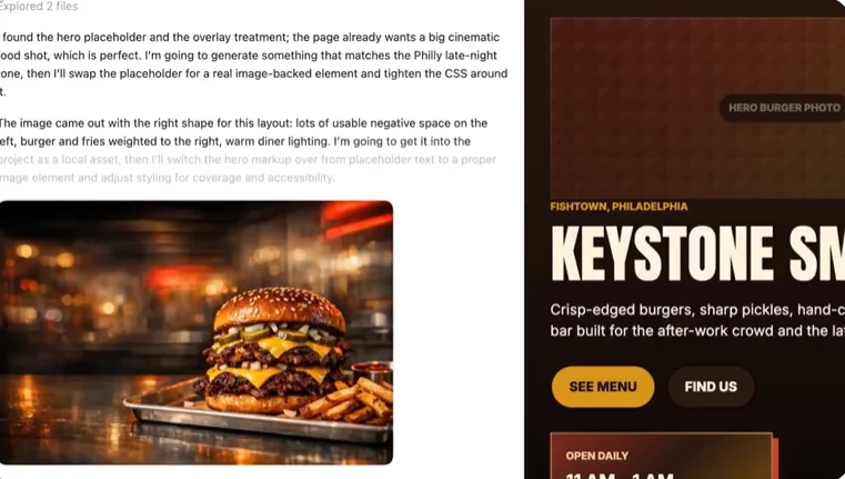 Codex 调用 gpt-image-1.5 为网页生成图片