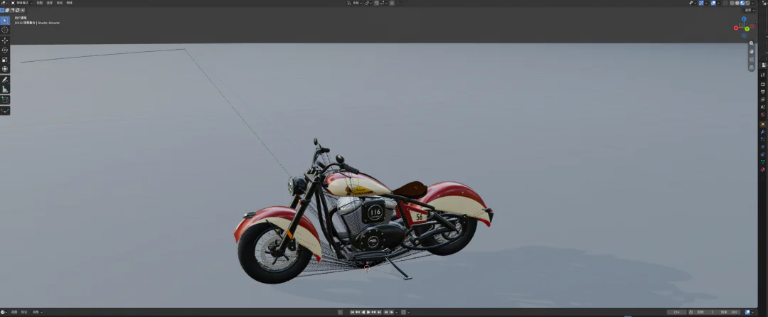 GPT-6 Astra 通过 Blender MCP 制作的摩托车模型