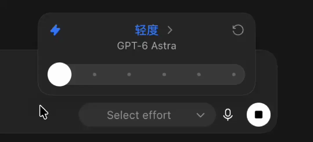 GPT-6 Astra 低、中、高、极高和最高推理等级