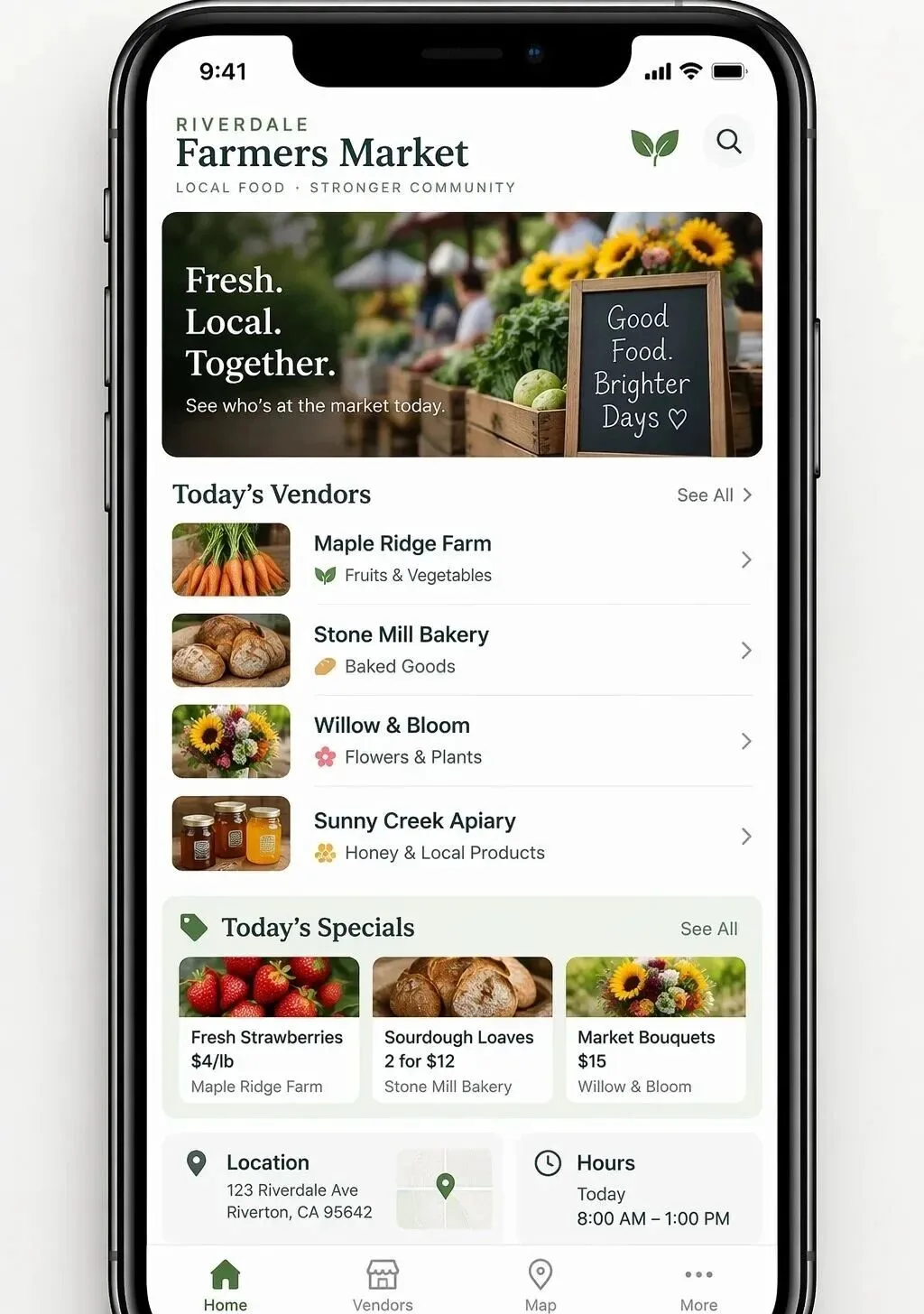 农贸市场 App UI Sunburst