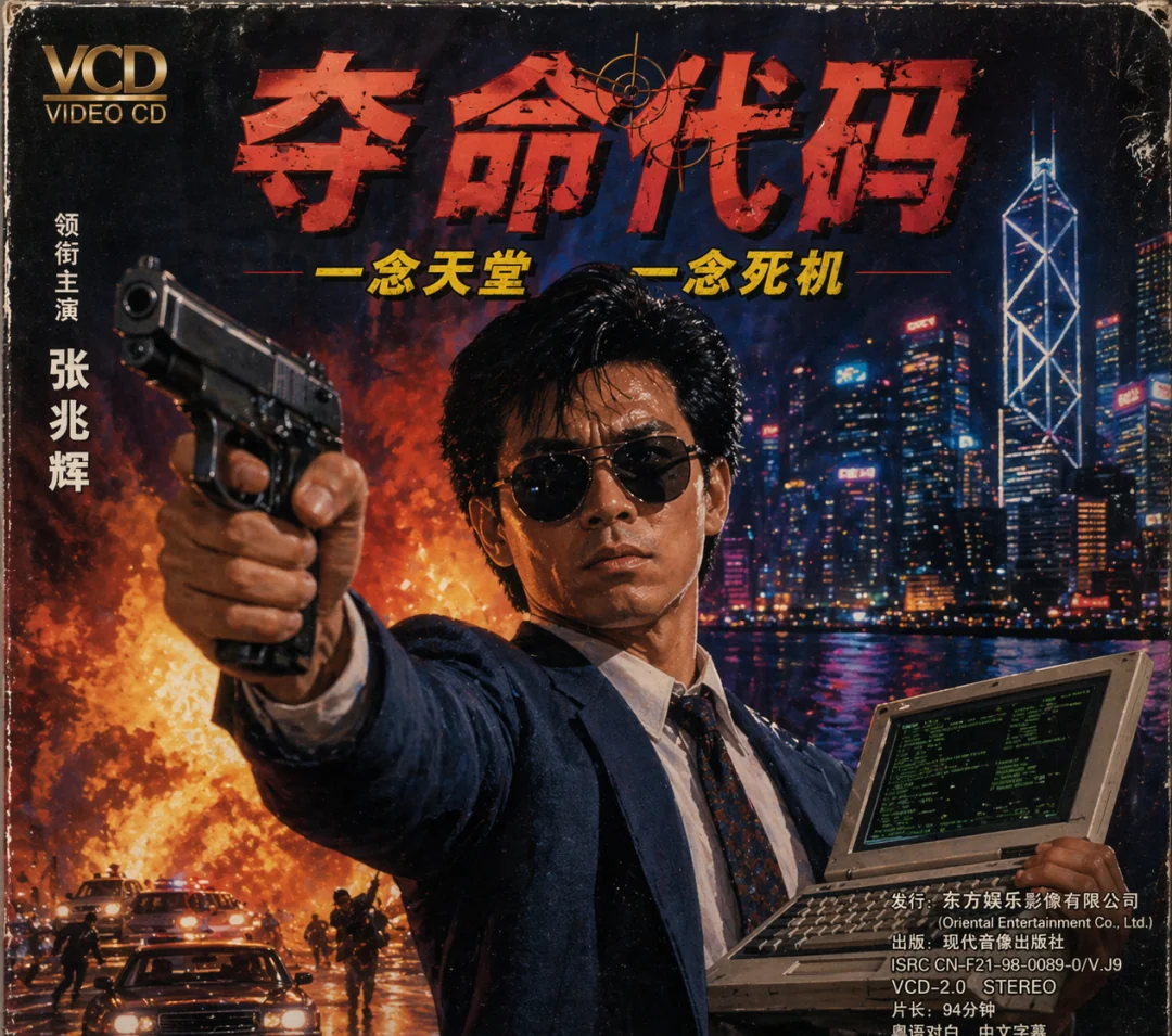 ChatGPT 生成的80年代港产警匪片VCD封面
