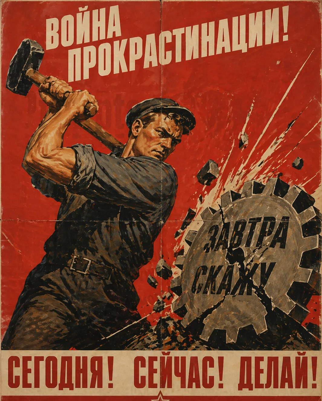 ChatGPT 生成的苏联革命宣传海报风格图片