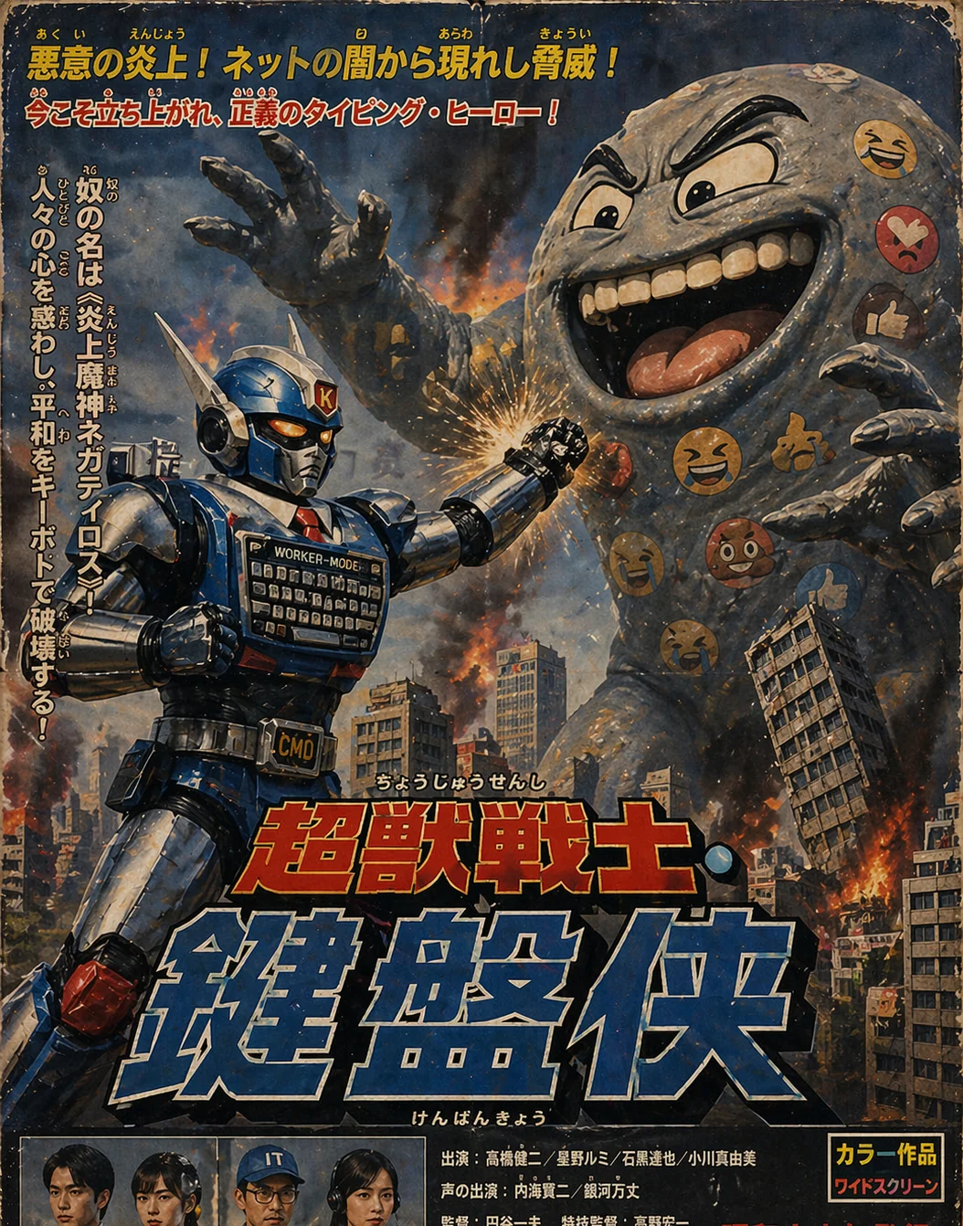 ChatGPT 生成的昭和特摄片电影海报