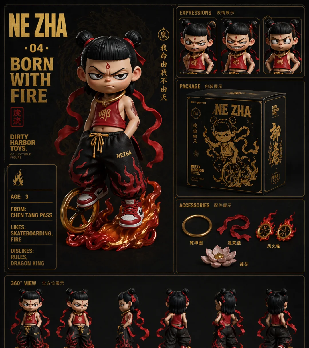 ChatGPT 生成的国潮潮玩收藏品展示图