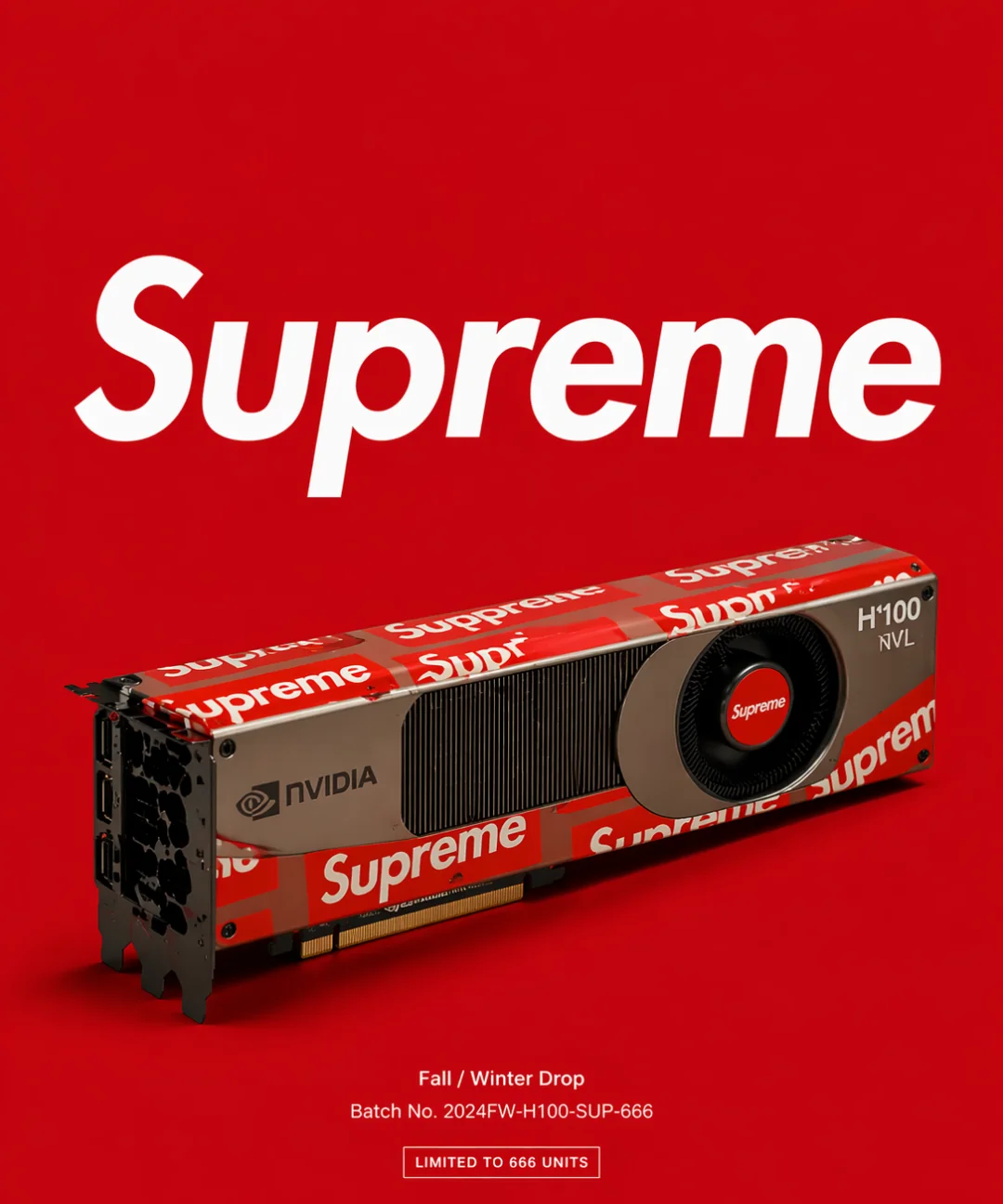 ChatGPT 生成的Supreme风格潮牌限量款海报