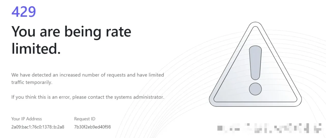 ChatGPT 429 Too Many Requests 报错界面截图