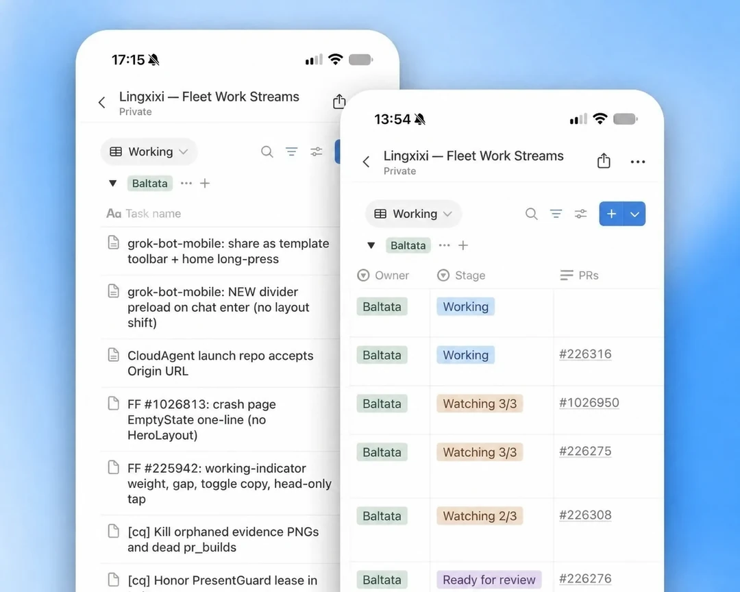 Grok Bot 使用 Notion 看板跟踪工程 PR