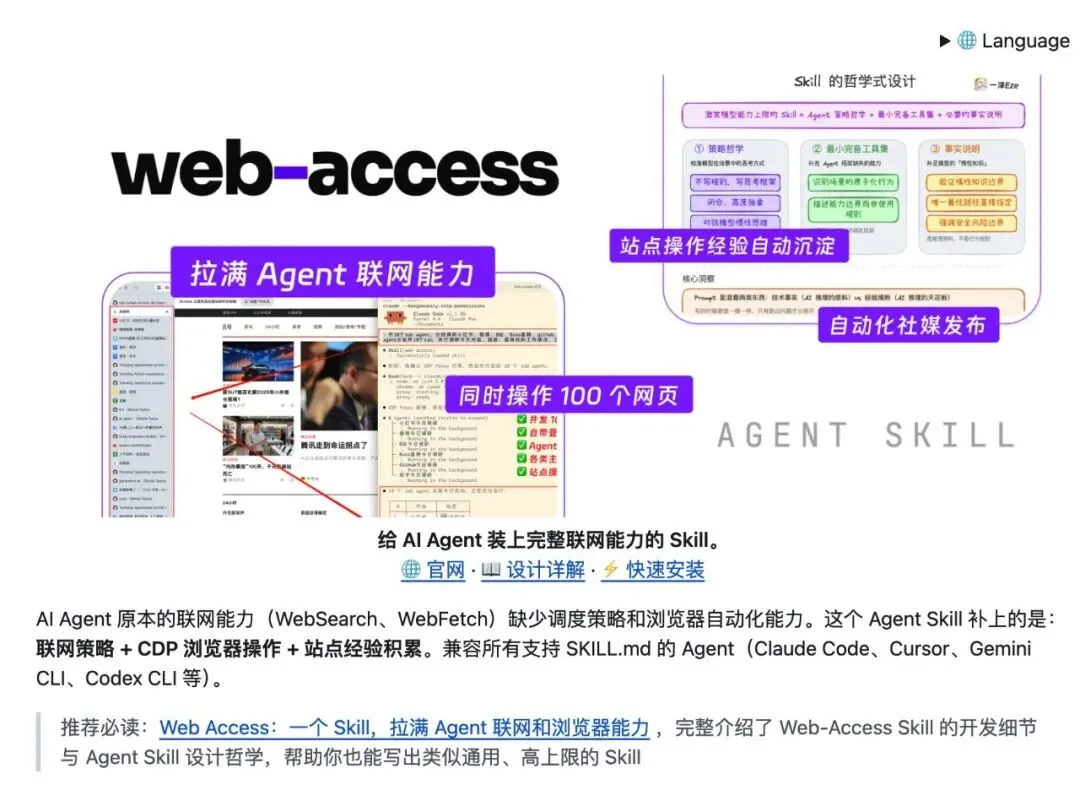 Web Access 浏览器自动化 Skill 的功能说明