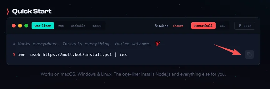 Moltbot/Clawdbot 官网安装命令